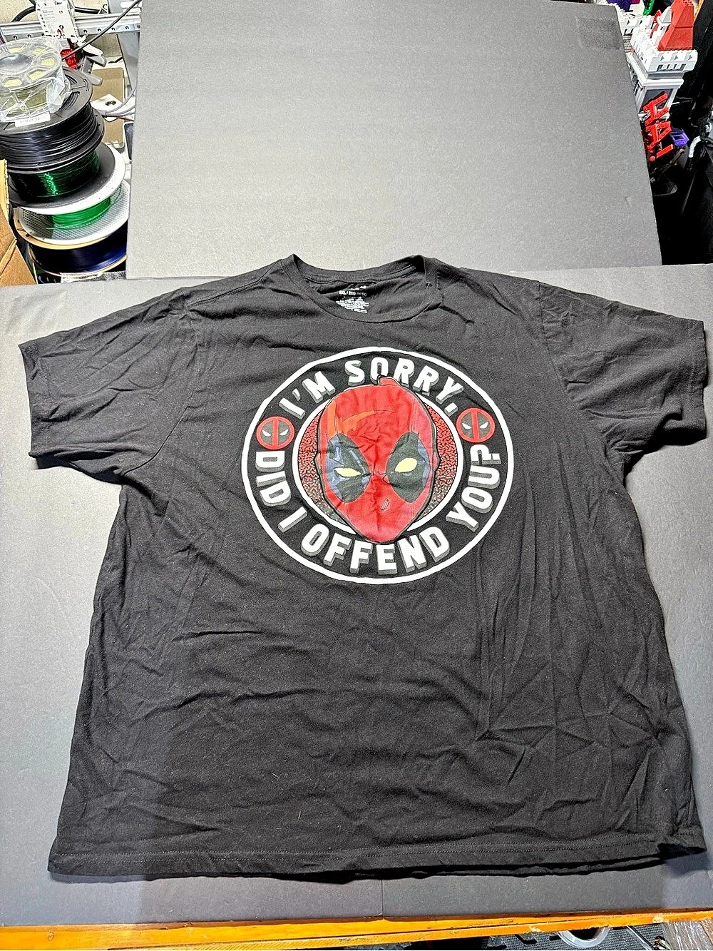 Marvel Deadpool I'm Sorry Did I Offend You Graphic Tee Size 2XL Black & Red